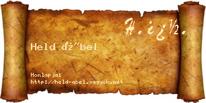 Held Ábel névjegykártya