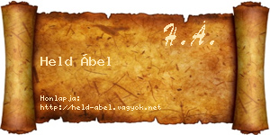 Held Ábel névjegykártya